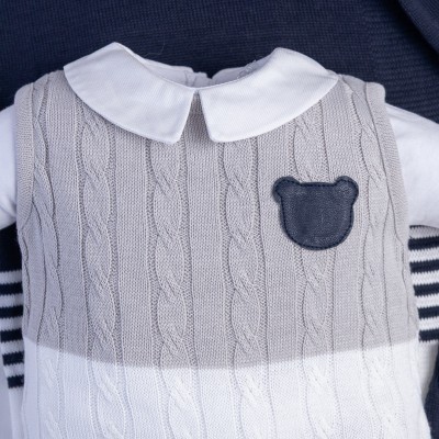  Saída de Maternidade Guilherme - Azul Marinho e Cinza